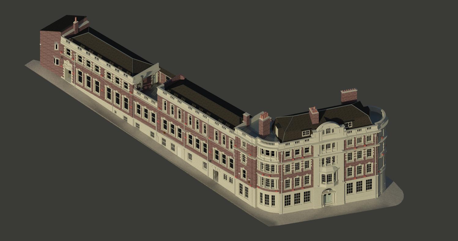 3D model of large building.