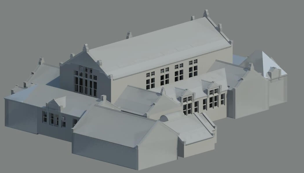 Plain render of old building