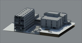 3D render of a large building.