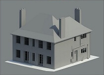3D render of a house.